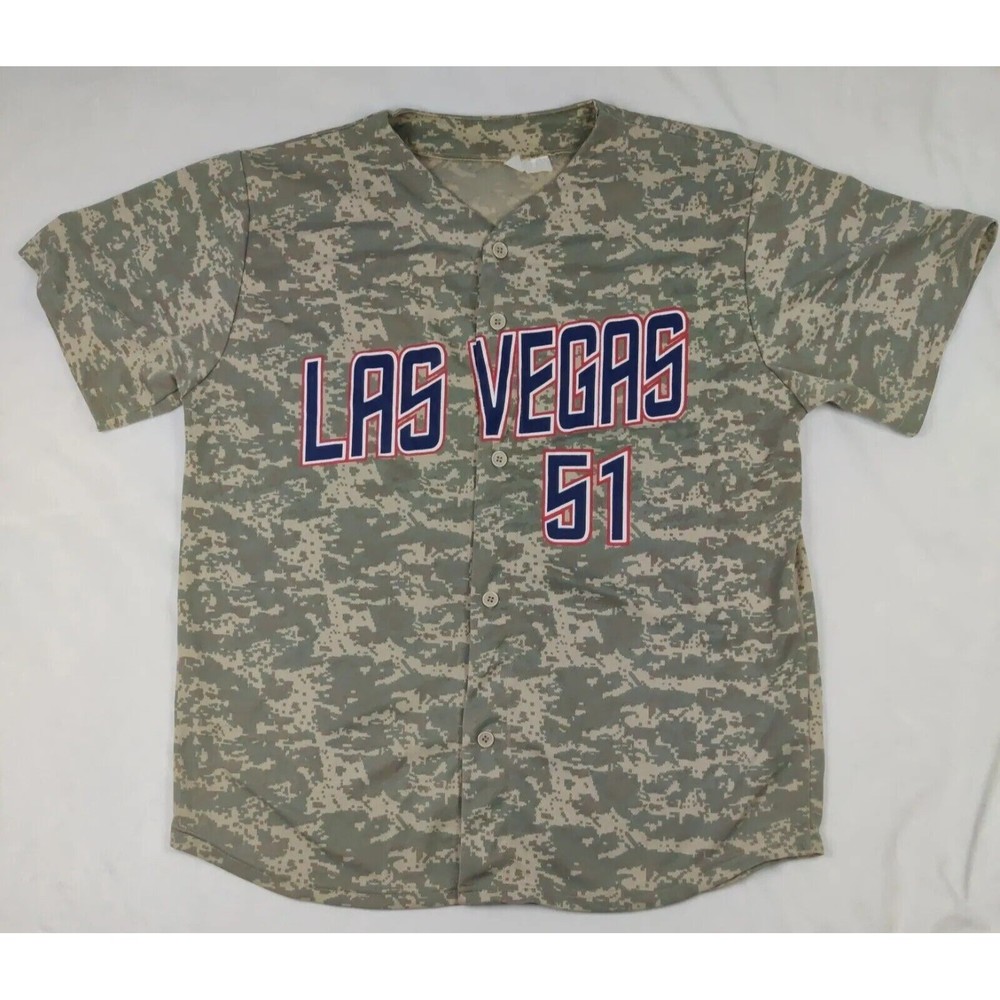 LAS VEGAS 51s Camouflage Digital Camo LV Aviators AAA MLB 4th of July Jersey XL